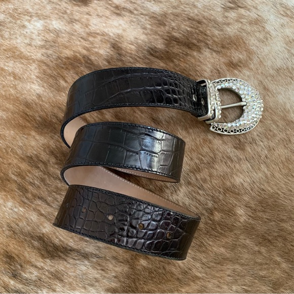 BB Simon black belt with rhinestones buckle - Picture 2 of 11